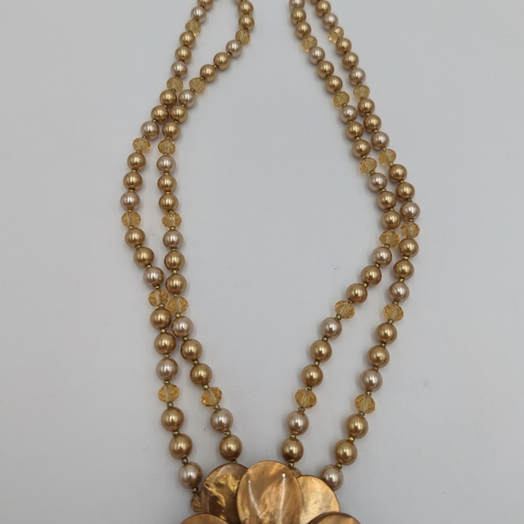 Joan Rivers MOP Gold Bead Glass Starlet Necklace - Picture 7 of 7